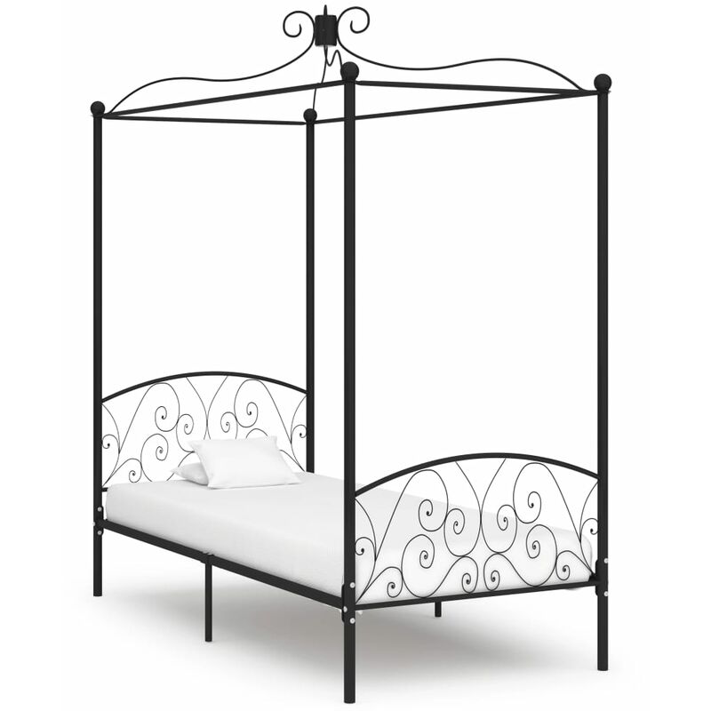 

Rogal estructura de cama con dosel metal negro 90x200 cm Rogal