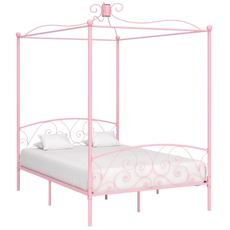 

Rogal estructura de cama con dosel metal rosa 120x200 cm Rogal