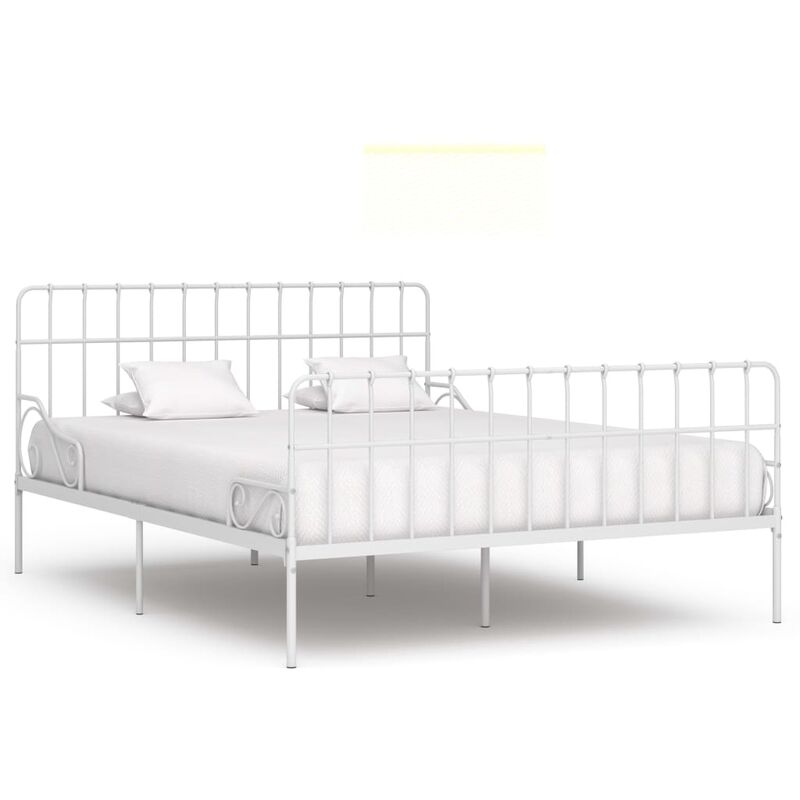 

estructura de cama con somier metal blanco 200x200 cm - Rogal