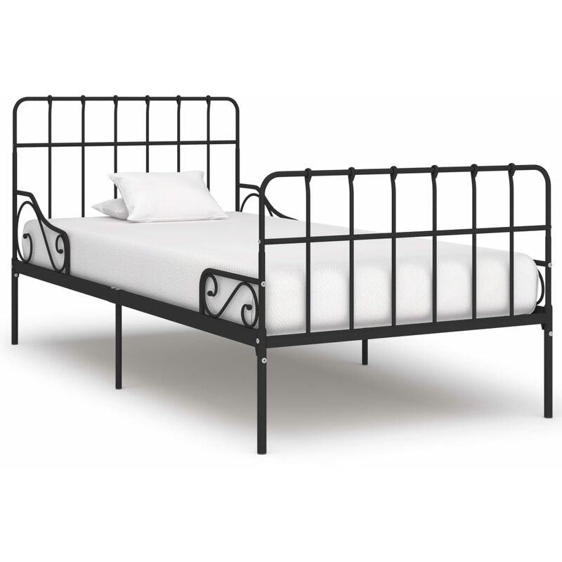 

Rogal estructura de cama con somier metal negro 100x200 cm Rogal