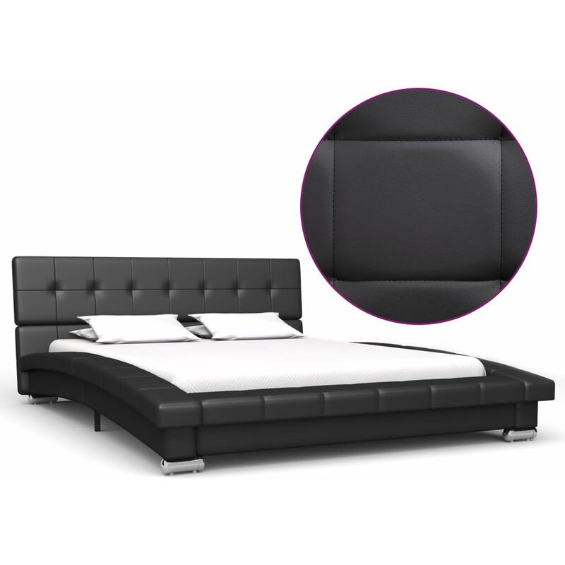 

Rogal estructura de cama de cuero artificial negro 200x120 cm Rogal