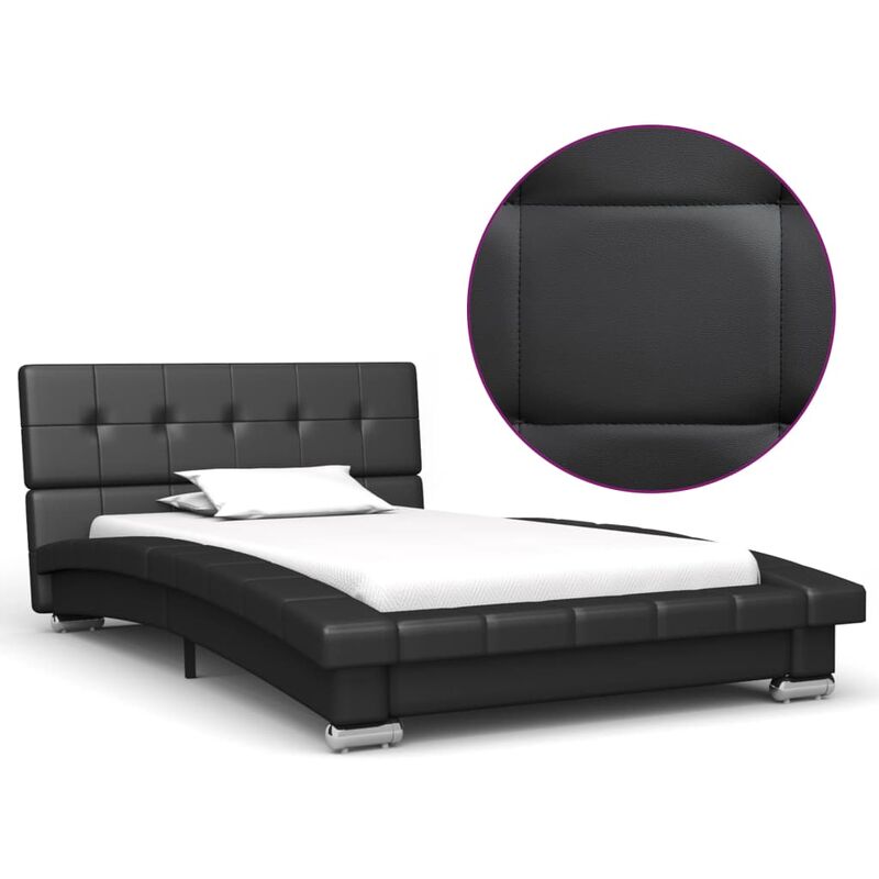 

estructura de cama de cuero artificial negro 200x90 cm - Rogal