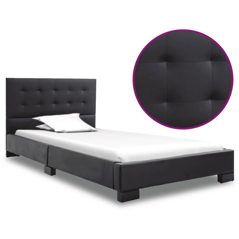 

Rogal estructura de cama de cuero sintético negro 90x200 cm Rogal