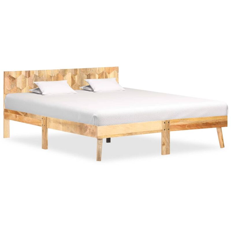 

estructura de cama de madera de mango maciza 140x200 cm - Rogal