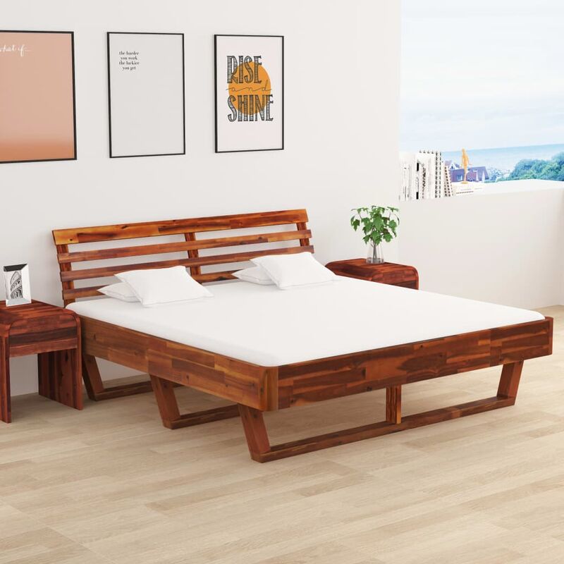 

Rogal estructura de cama de madera maciza de acacia 180x200 cm Rogal