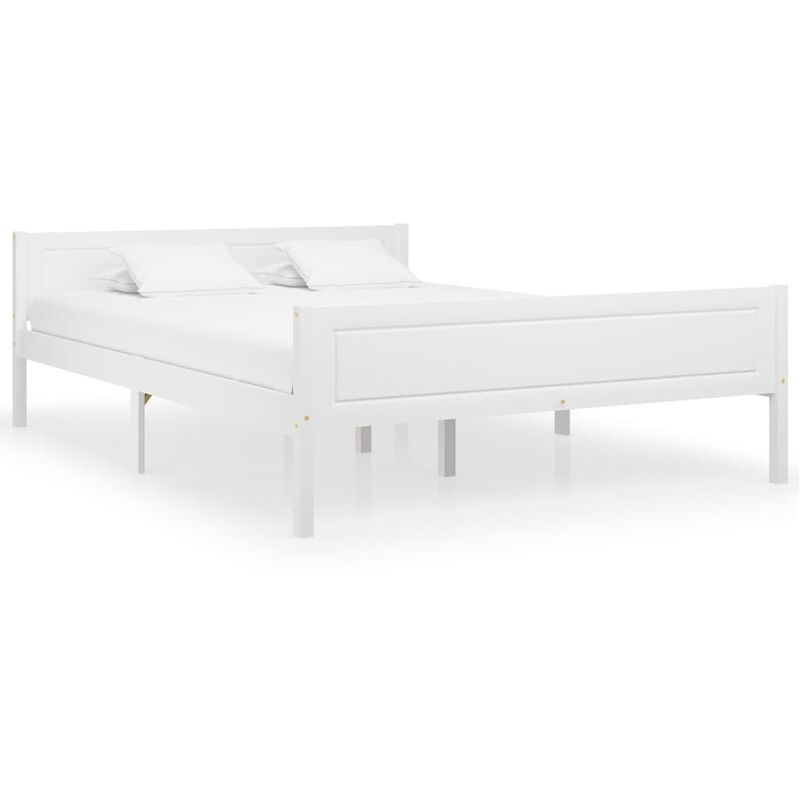 

estructura de cama de madera maciza de pino blanca 120x200 cm - Rogal