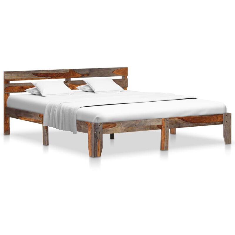 

estructura de cama de madera maciza de sheesham 160x200 cm - Rogal