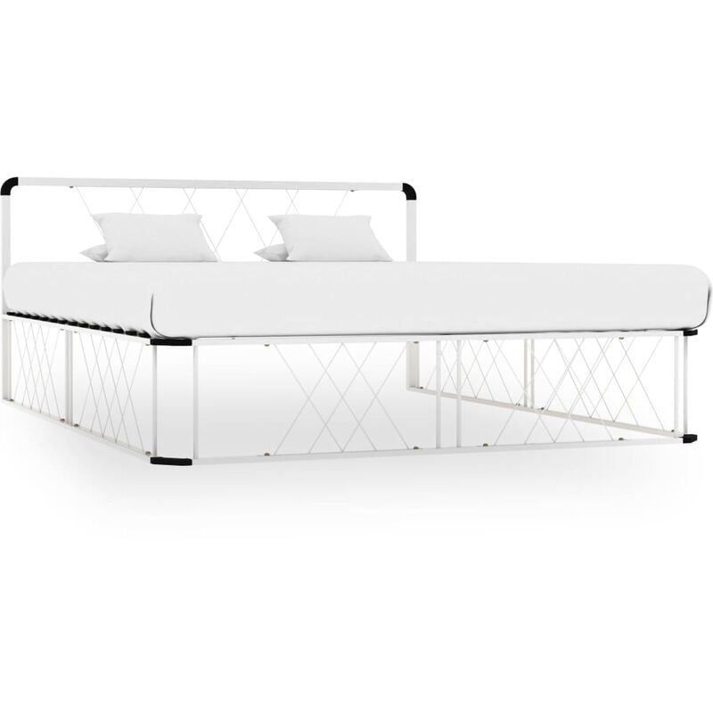 

estructura de cama de metal blanco 160x200 cm - Rogal