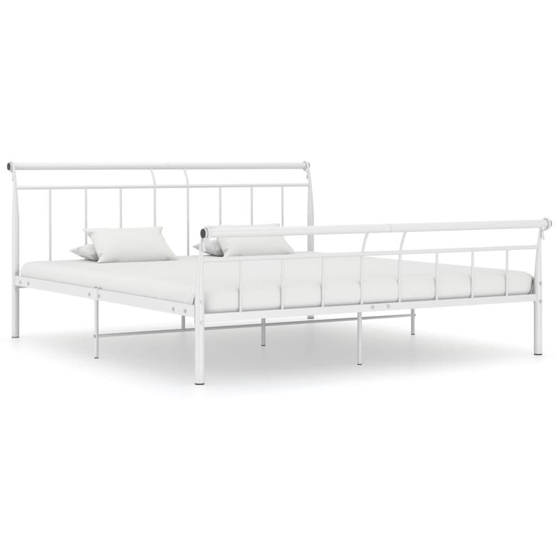 

estructura de cama de metal blanco 180x200 cm - Rogal