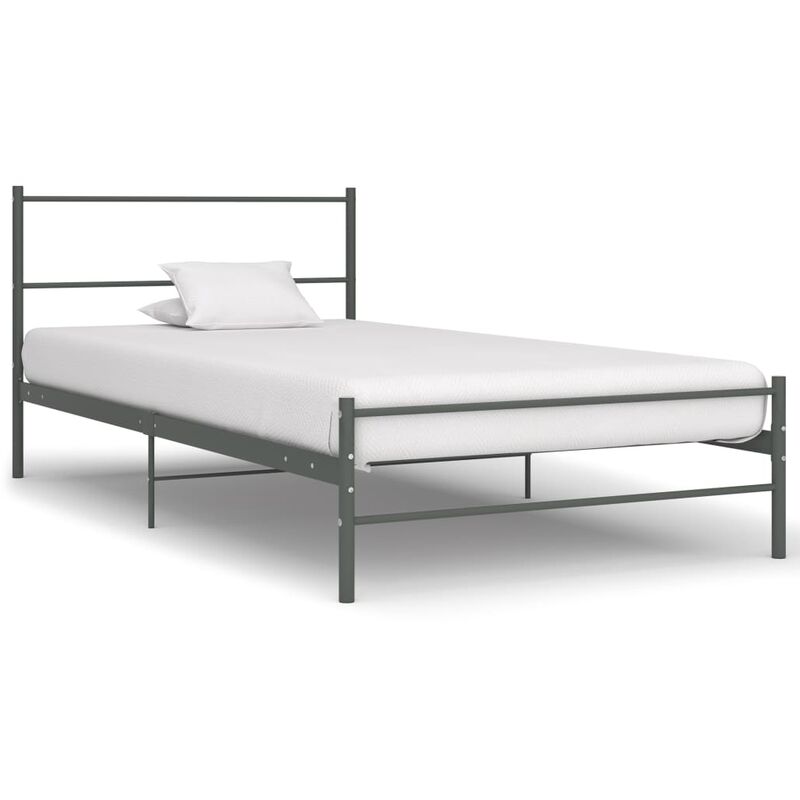 

estructura de cama de metal gris 100x200 cm - Rogal