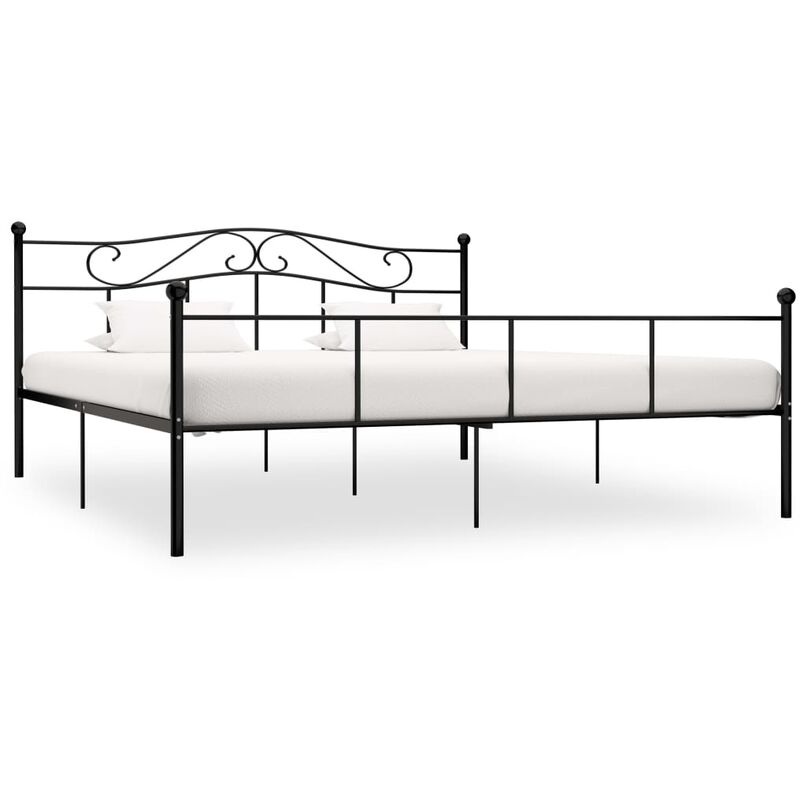 

estructura de cama de metal negro 200x200 cm - Rogal