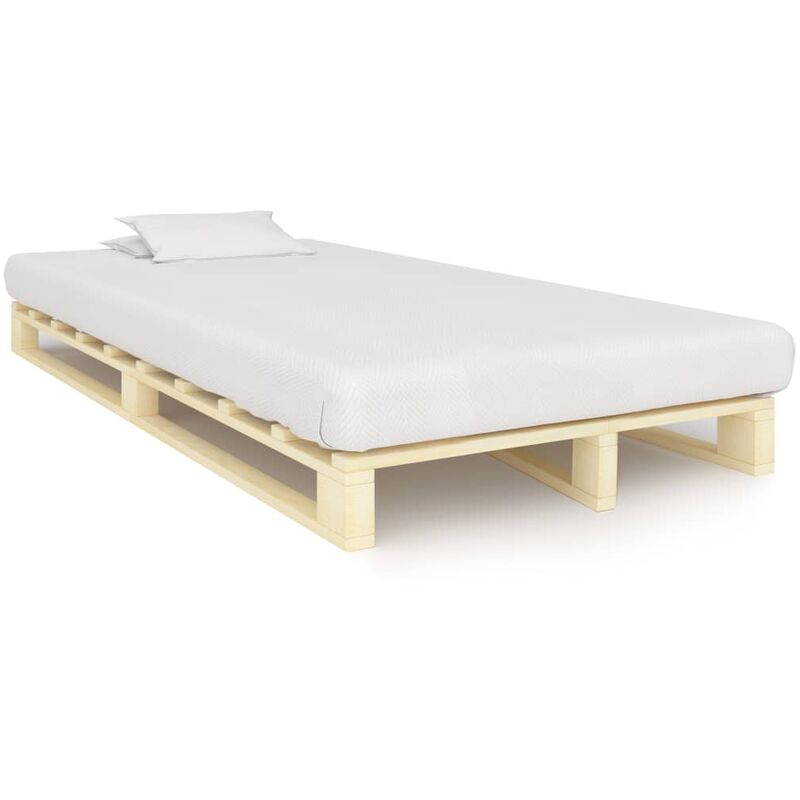 

estructura de cama de palés madera maciza de pino 120x200 cm - Rogal