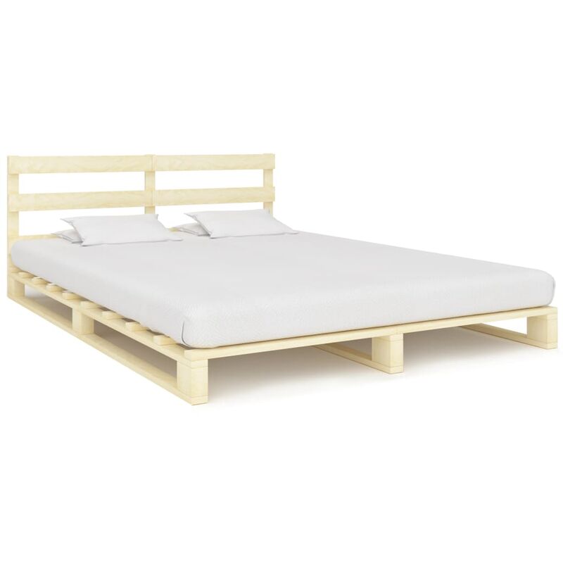 

estructura de cama de palés madera maciza de pino 140x200 cm - Rogal