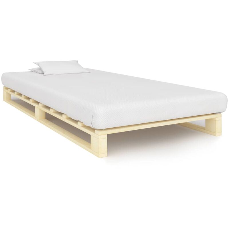 

estructura de cama de palés madera maciza de pino 90x200 cm - Rogal