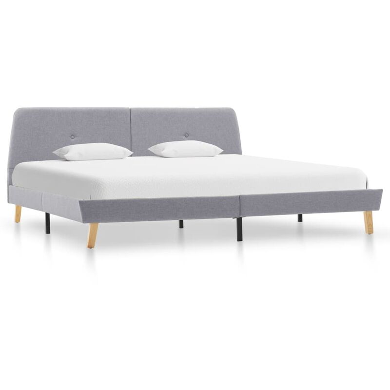 

estructura de cama de tela gris claro 140x200 cm - Rogal