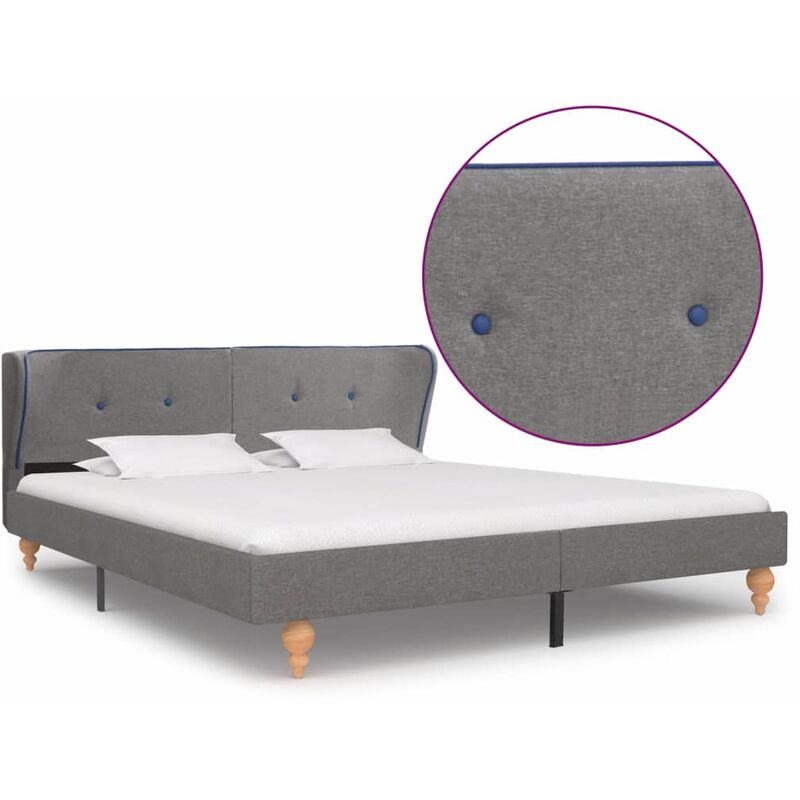 

estructura de cama de tela gris claro 160x200 cm - Rogal