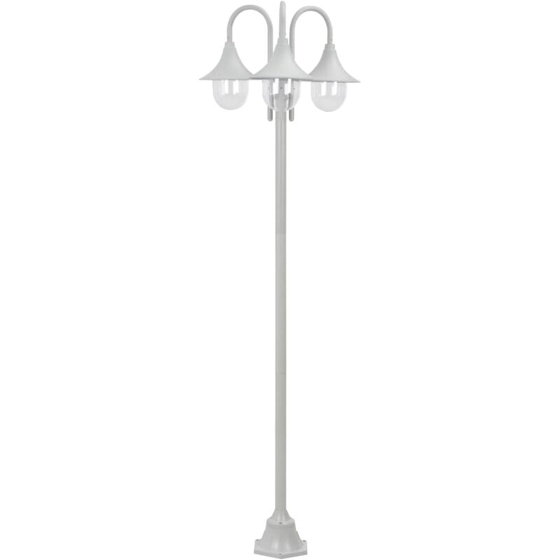 

farolas de jardín con 3 luces aluminio blanca e27 220 cm - Rogal