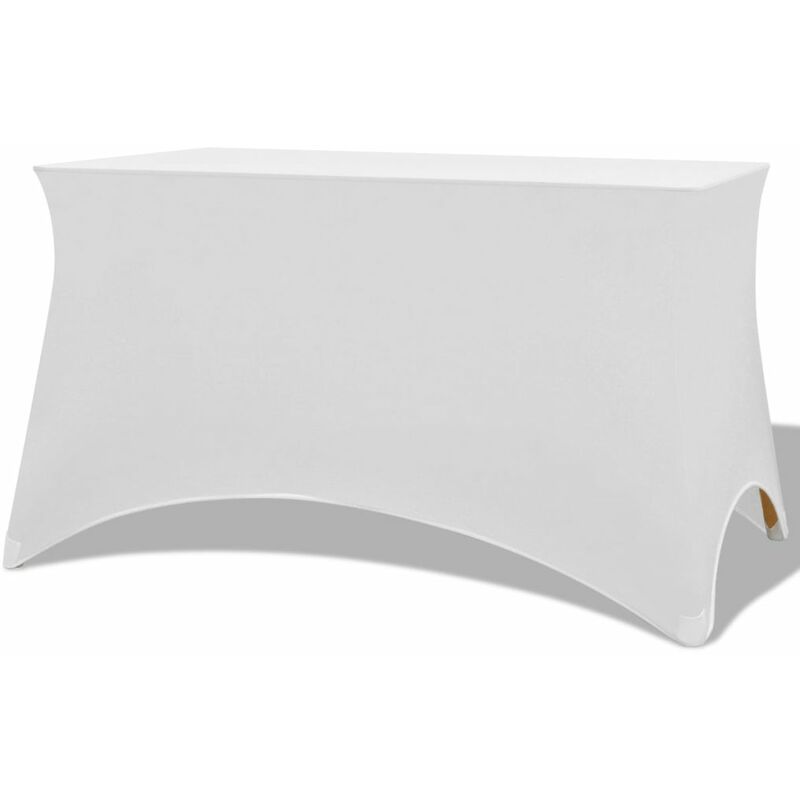 

funda elástica para mesa 2 uds 243x76x74 cm blanco - Rogal