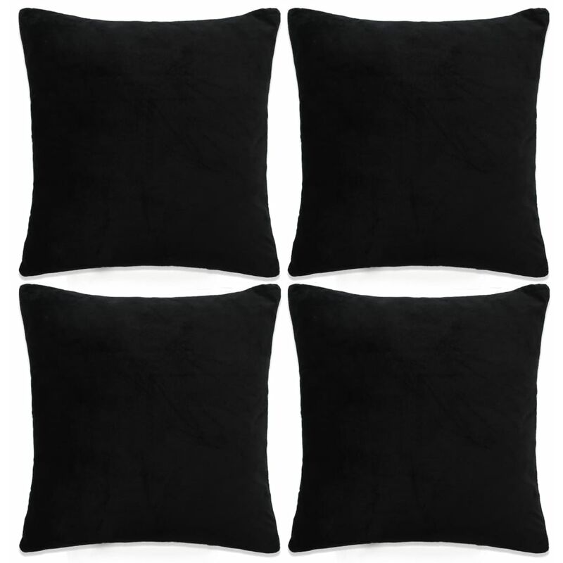 

fundas de cojín de terciopelo 50x50 cm negro 4 unidades - Rogal