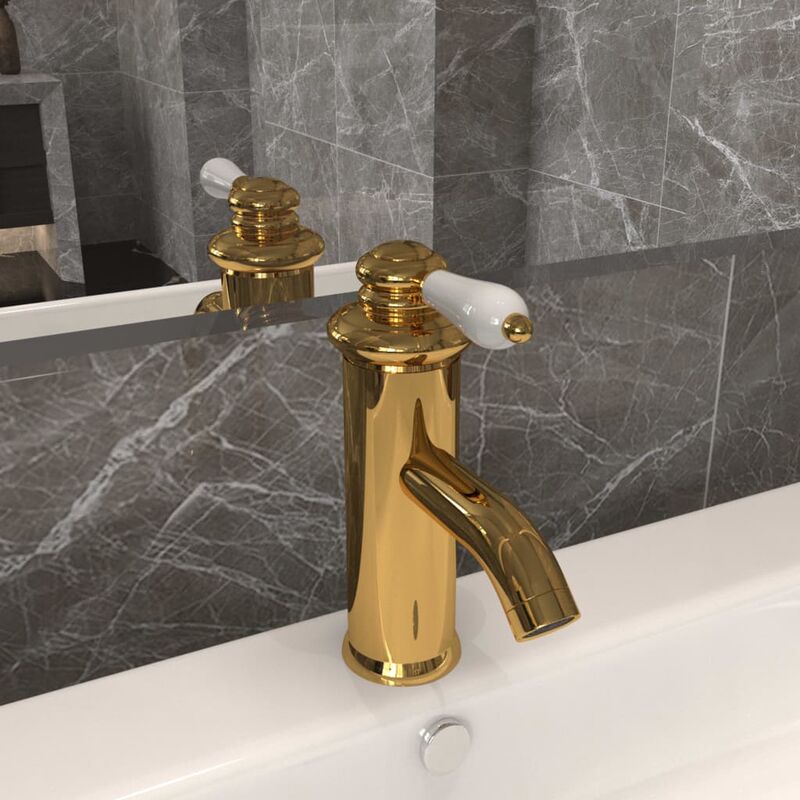 

Rogal - grifo para lavabo de baño dorado 130x180 mm