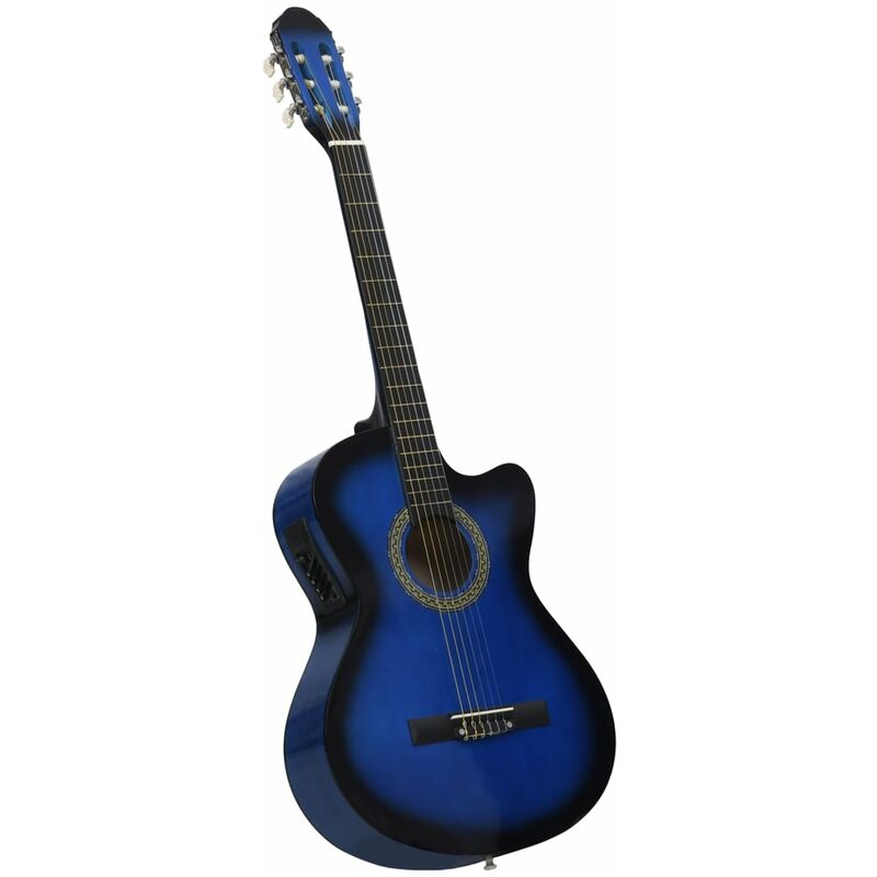 

guitarra acústica occidental cutaway ecualizador 6 cuerdas azul - Rogal