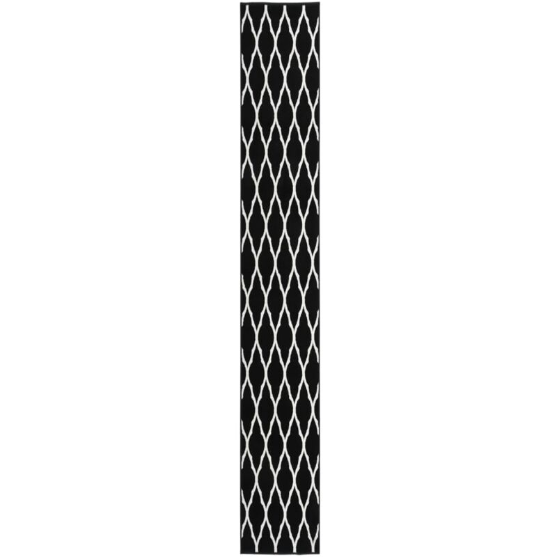 

vidaXL Alfombra de pasillo BCF negro y blanco 60x450 cm - Negro