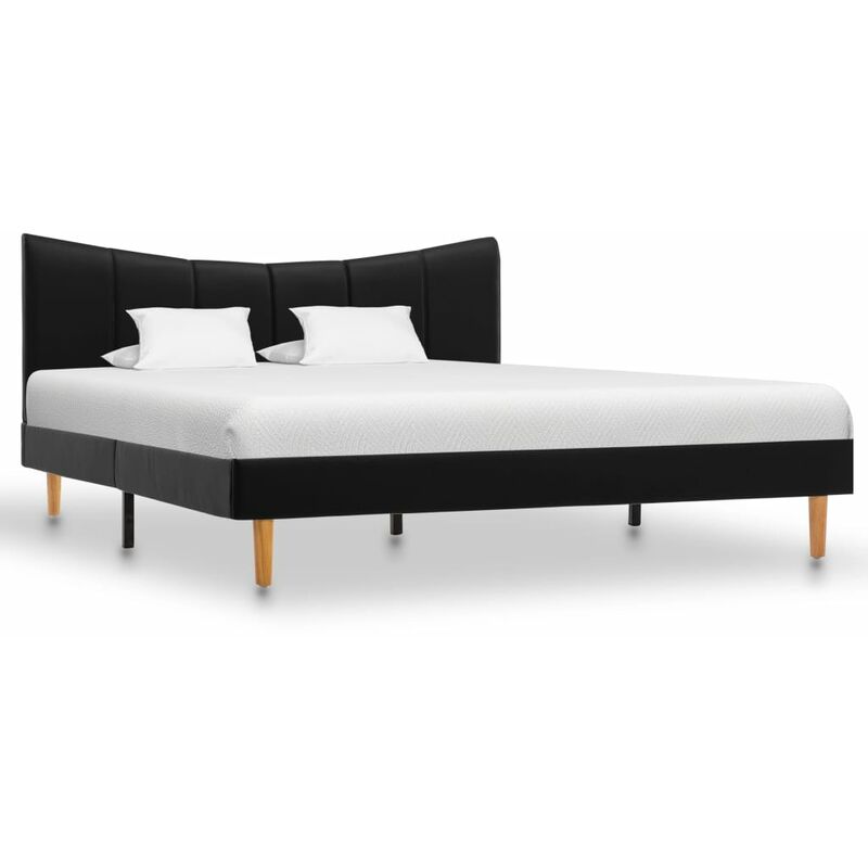 

vidaXL Estructura de Cama de Cuero Sintético Negro 140x200 cm - Negro