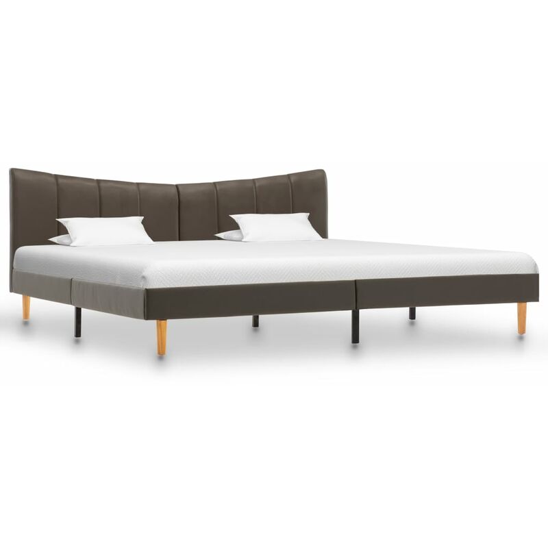 

vidaXL Estructura de Cama de Cuero Sintético Gris Antracita 160x200 cm - Antracita