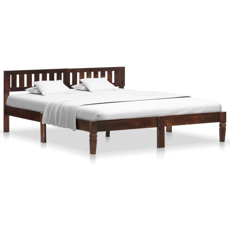 

Madera Maciza de Mango Estructura de Cama 160 cm - Marrón - Vidaxl