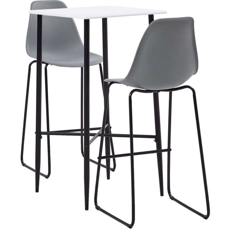 

Juego de Mesa Alta y Taburetes Plástico 3 Piezas Gris - Gris - Vidaxl