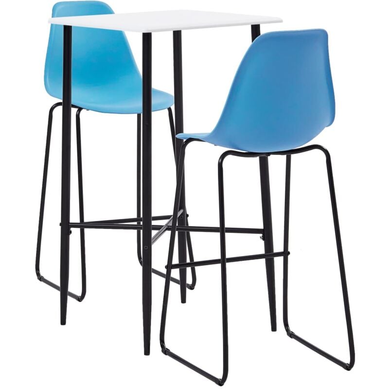 

Juego de Mesa Alta y Taburetes Plástico 3 Piezas Azul - Azul - Vidaxl