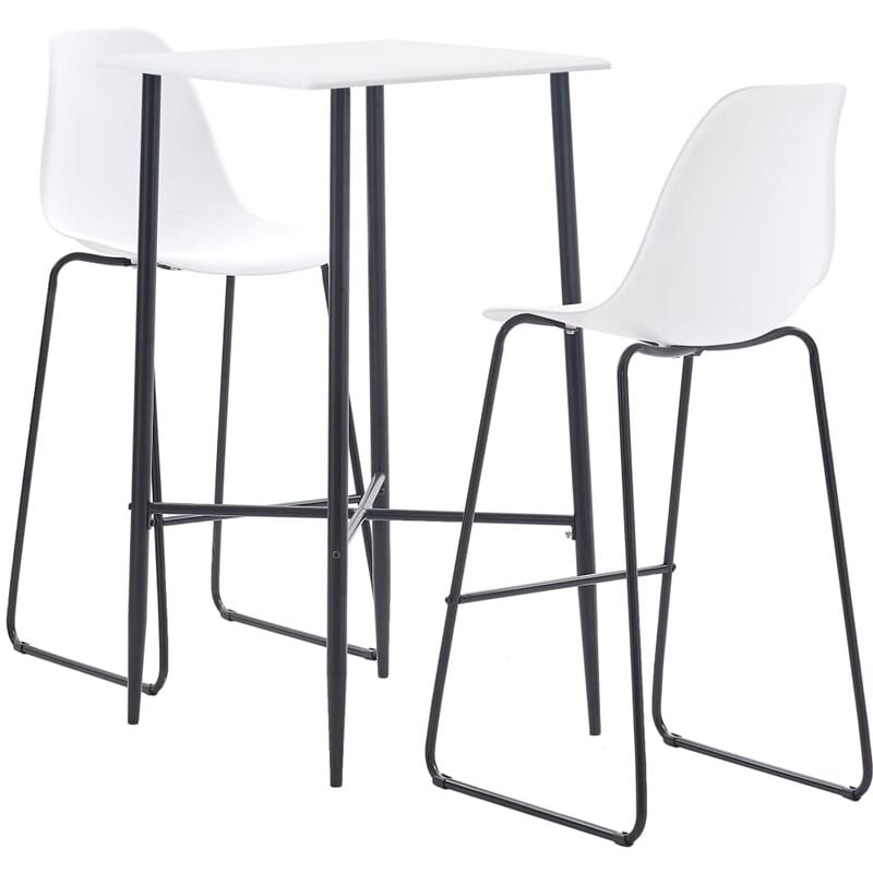 

Juego de Mesa Alta y Taburetes Plástico 3 Piezas Blanco - Blanco - Vidaxl