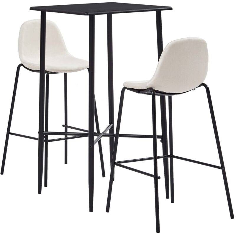 

Juego de Mesa Alta y Taburetes Tela 3 Piezas Crema - Crema - Vidaxl