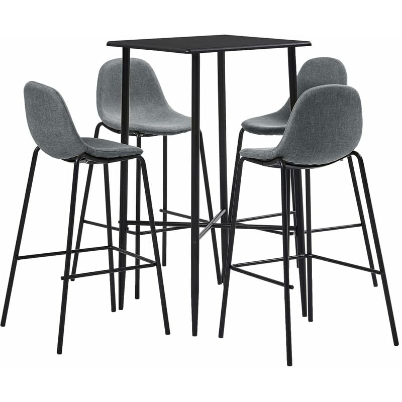 

Juego de Mesa Alta y Taburetes Tela 5 Piezas Gris Claro - Gris - Vidaxl