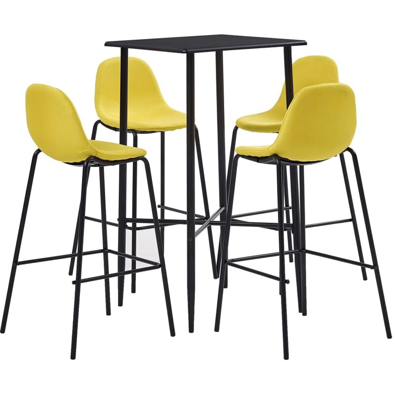 

Juego de Mesa Alta y Taburetes Tela 5 Piezas Amarillo - Amarillo - Vidaxl