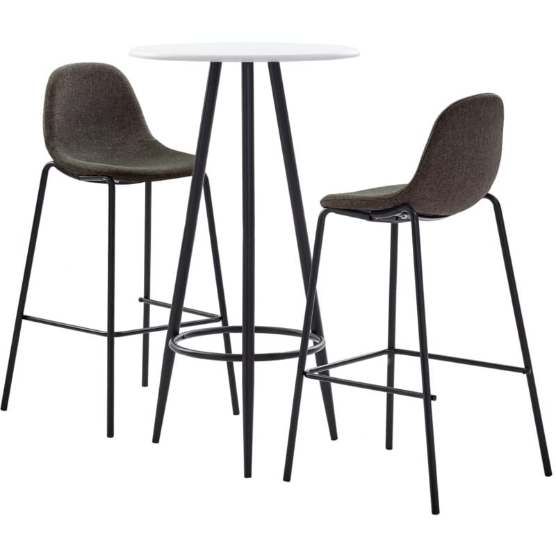 

Juego de Mesa Alta y Taburetes Tela 3 Piezas Gris Oscuro - Gris - Vidaxl