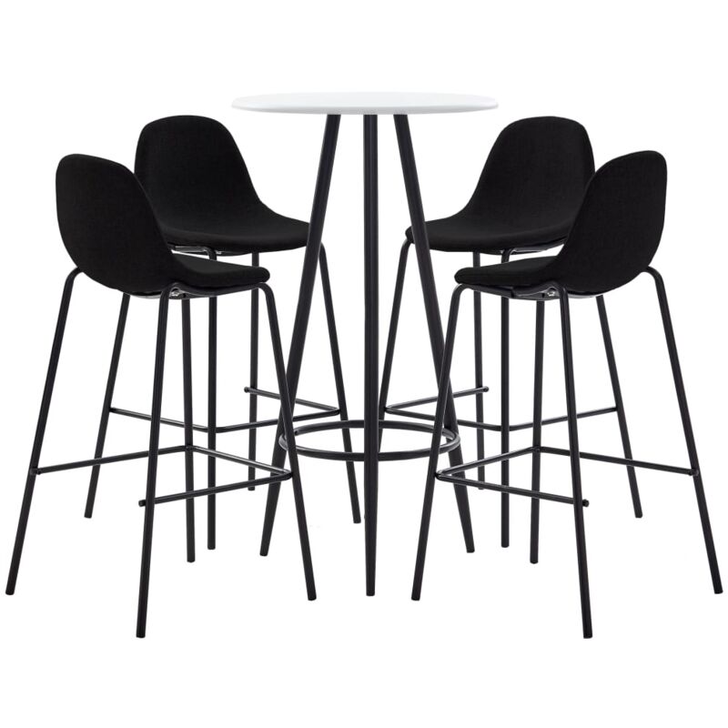 

Juego de Mesa Alta y Taburetes Tela 5 Piezas Negra - Negro - Vidaxl