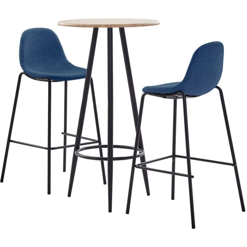 

Juego de Mesa Alta y Taburetes Tela 3 Piezas Azul - Azul - Vidaxl
