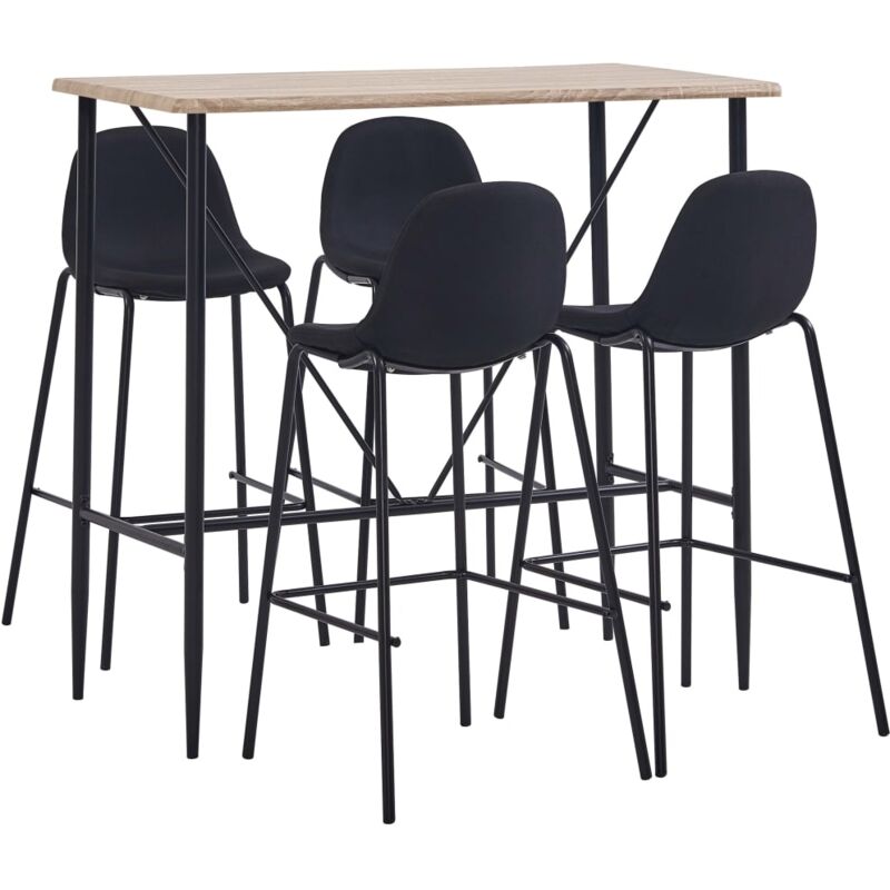 

Juego de Mesa Alta y Taburetes 5 Piezas Tela Negra - Negro - Vidaxl
