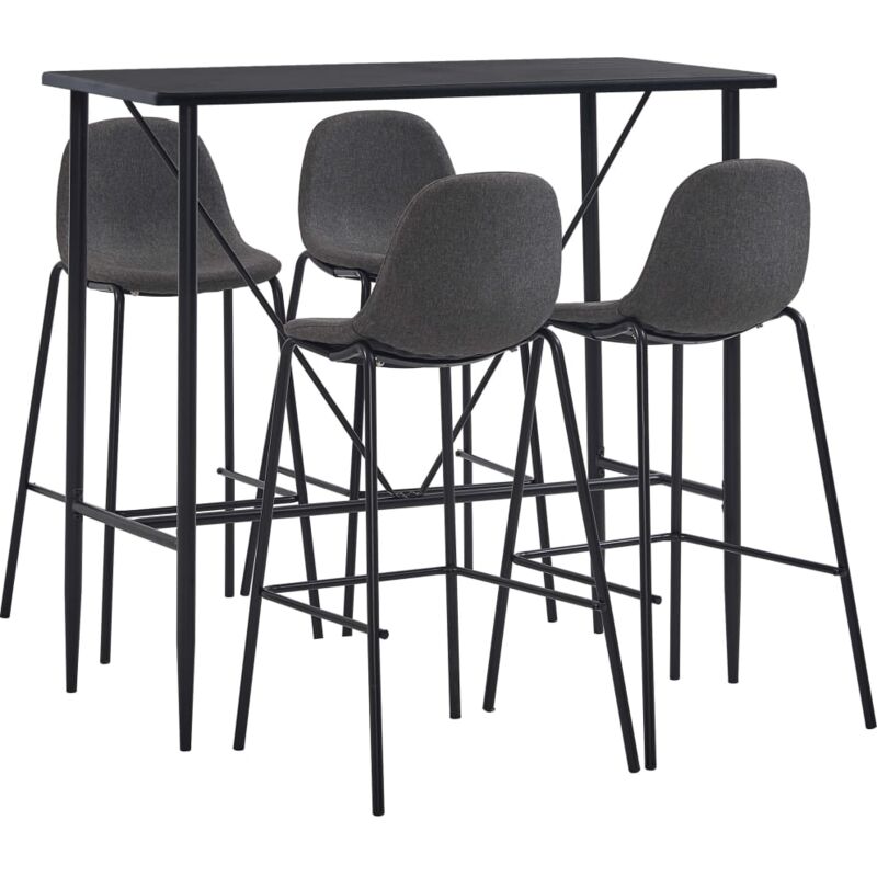 

Juego de Mesa Alta y Taburetes 5 Piezas Tela Gris Oscuro - Gris - Vidaxl