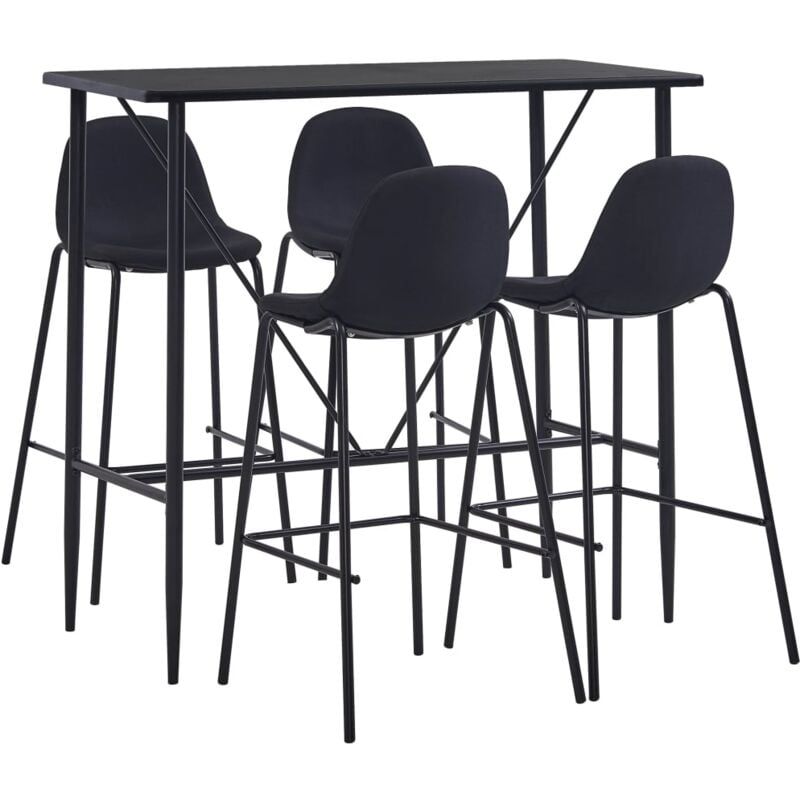 

Juego de Mesa Alta y Taburetes 5 Piezas Tela Negra - Negro - Vidaxl