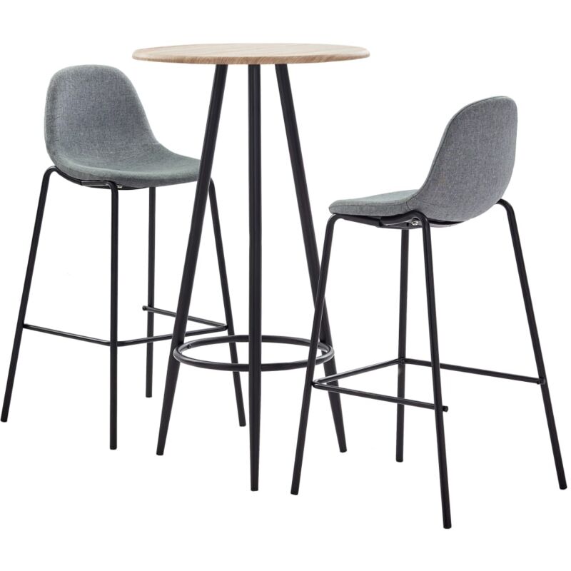 

Juego de Mesa Alta y Taburetes Tela 3 Piezas Gris Claro - Gris - Vidaxl
