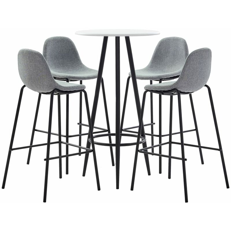 

Juego de Mesa Alta y Taburetes Tela 5 Piezas Gris Claro - Gris - Vidaxl