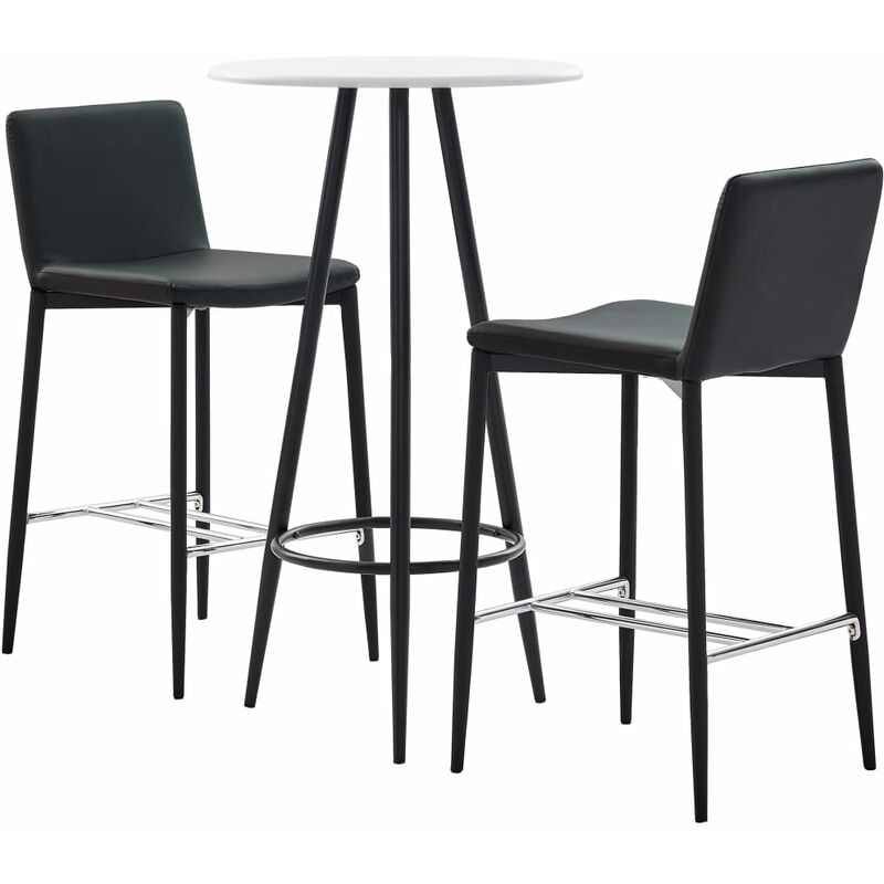 

Set Mesa Alta y Taburetes de Bar Cuero Sintético 3 Piezas Gris - Gris - Vidaxl
