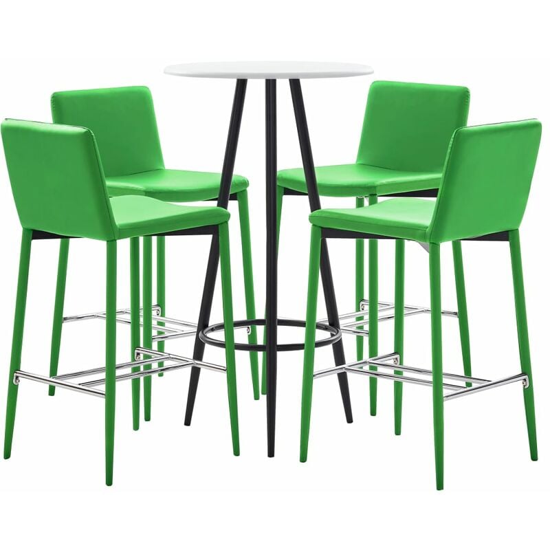 

Set Mesa Alta y Taburetes de Bar Cuero Sintético 5 Piezas Verde - Verde - Vidaxl