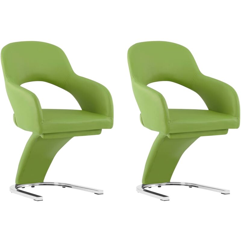 

vidaXL Sillas de Comedor Cuero Sintético 2 Unidades Verde - Verde