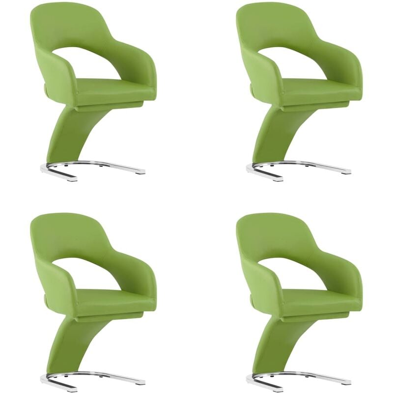 

vidaXL Sillas de Comedor Cuero Sintético 4 Unidades Verde - Verde