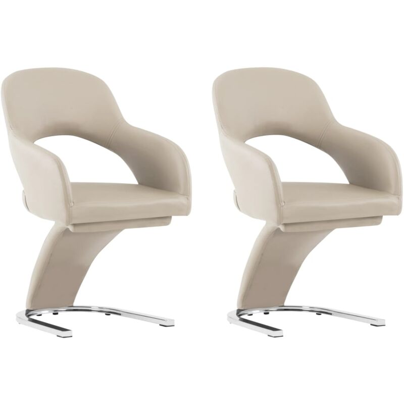 

vidaXL Sillas de Comedor Cuero Sintético 2 Unidades Capuchino - Marrón