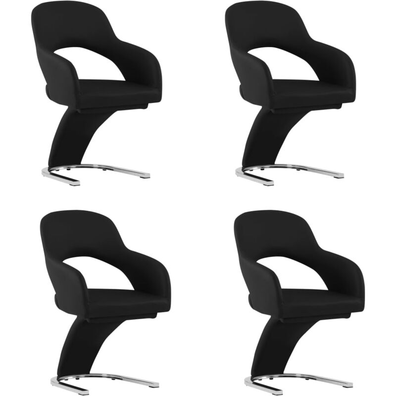 

Sillas de Comedor Cuero Sintético 4 Unidades Negro - Negro - Vidaxl