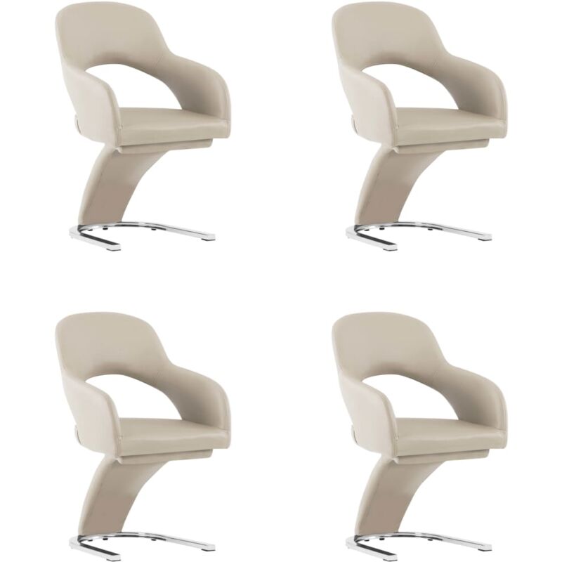 

vidaXL Sillas de Comedor Cuero Sintético 4 Unidades Capuchino - Marrón